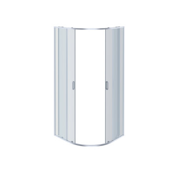 AQ ARI RO 08020CH Душевой уголок 1/4 круга, двери раздвижные 800x800x2000, профиль хром, стекло прозрачное (AQNAA2142-80) AQ ARI RO 08020CH-1