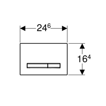 115.788.11.2 Смывная клавиша Geberit Sigma50 для двойного смыва к 111.300/350/361/362/380/390/796 белый/металлический хромированный 115.788.11.2-2