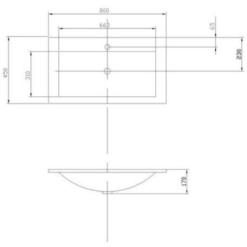 1A70493KPR010 Раковина Премьер М 800 белая 1A70493KPR010-1