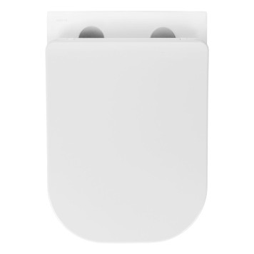 AQ2012B-00 ДИВА Унитаз подвесной безободковый с функцией биде (смеситель в компл) 510350360мм, тонкое сиденье soft-close, крепеж AQ2012B-00-5