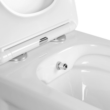 AQ2012B-00 ДИВА Унитаз подвесной безободковый с функцией биде (смеситель в компл) 510350360мм, тонкое сиденье soft-close, крепеж AQ2012B-00-6