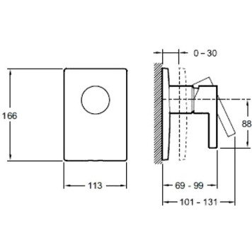 E98711-CP STILLNESS cмеситель для душа (внешняя часть) E98711-CP-1