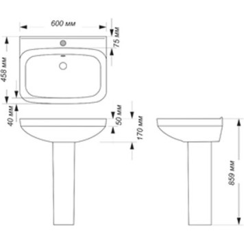 NEXT 60 Умывальник пьедестальный ВКС Белый S1 (WB.PD/Next/60-C/WHT.G/S1) WB.PD/Next/60-C/WHT.G/S1-2