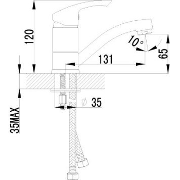 LM1107Cplus STRIKEСмеситель для умывальника с поворотным изливом, хром LM1107C-1