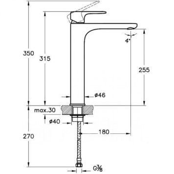 A42707EXP Смеситель Root Round для раковины-чаши, цвет хром A42707EXP-1