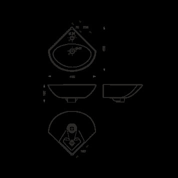 ВЕЕР Угловой умывальник ВКС Белый S1 (стар. арт. VERSAWB01) WB.CR/Veer/23-C/WHT.G/S1-2