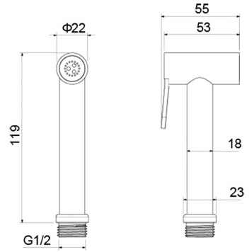 AQ2057MB гигиенический ручной душ, матовый черный AQ2057MB-1