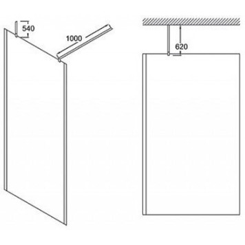CONTRA E22W90-GA фиксированное душевое ограждение 90см E22W90-GA-1
