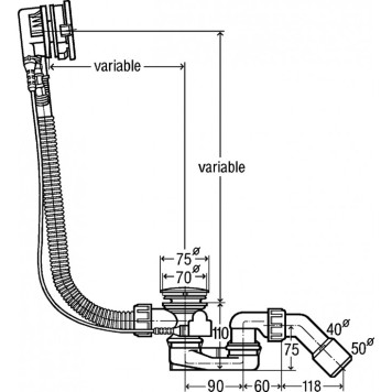 728007 Visign MT5 Слив/перелив Simplex Trio 560 x 40/50, модель 6166.41 728007-1