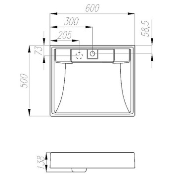1A72103KRW010 Раковина Рейн 600 бел. на стиральную машину 1A72103KRW010-1