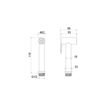 AQ2057BG гигиенический ручной душ, шлиф. золото AQ2057BG-1