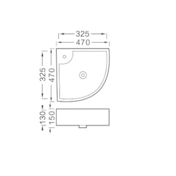 AQ5166A-00 раковина угловая 325325130 AQ5166A-00-4