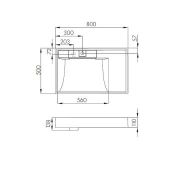 1A72113KRW010 Раковина Рейн 80 бел. 1A72113KRW010-3