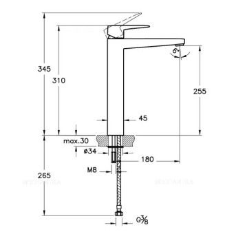 A42733EXP Смеситель Root Square для раковины-чаши, цвет хром A42733EXP-1