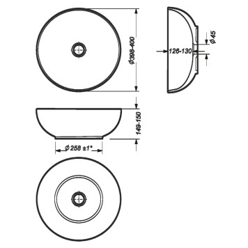 ART SLIM Умывальник накладной 40 см Белый S1 (WB.CT/Art/40-N.Slim/WHT.G/S1) WB.CT/Art/40-N.Slim/WHT.G/S1-7