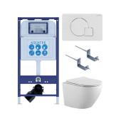 SET AQUATEK ЕВРОПА-066 4в1 (рама AQUATEK INS-0000025 +крепление KKI-0000002 +кнопка KDI-0000066 +унитаз AQ1901-00 +тонкое сиденье sc) SET AQUATEK ЕВРОПА-066 4в1