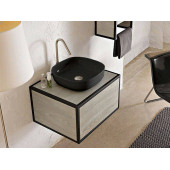 Раковина, Scarabeo, Glam, шгв 400-400-125, отверстия для смесителя-отсутствуют, BIOKER, цвет-Ardesia