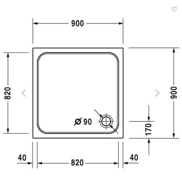 Duravit D-Code Душевой поддон 90x90х8.5см., акриловый, квадратный, цвет: белый. 720102000000000-5