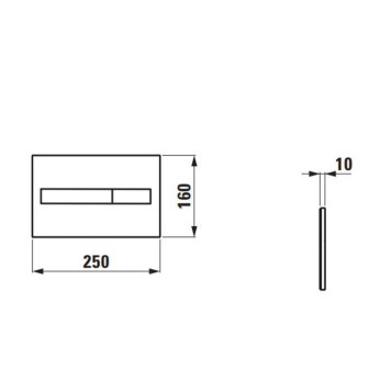Laufe Installation System LIS Смывная клавиша, двойной смыва, 25x1x16см AW1 хром матовый-1
