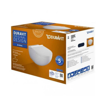 Duravit Architec Комплект: унитаз подвесной Rimless 57х36см, сиденье с микролифтом, Durafix, цвет: белый-1