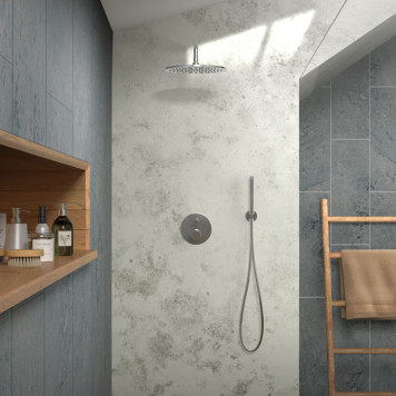 Ideal Standard Ceratherm T100 Душевой комплект: встраиваемый термостатический смеситель, верхний душ Oslash;30см., держатель, лейка для душа и шланг 175см., цвет: хром. A7573AA-2