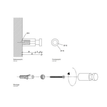 Decor Walther Basic WH 1 Крючок, подвесной, цвет: хром-1
