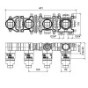 Almar Modular Встраиваемая часть однорычажного смесителя с переключателем на 3 положения, горизонтальный модуль для ванны