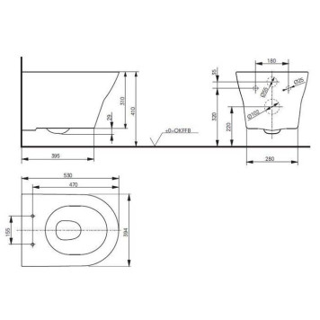TOTO MH Унитаз подвесной 39.4x53x33.9см, безободковый, Tornado Flush, CeFiONtect, цвет: белый-6
