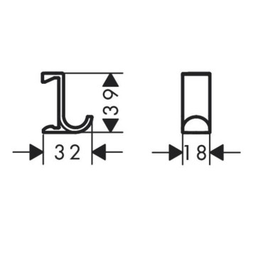 Hansgrohe WallStoris Крючок широкий, цвет: матовый черный. 27914670-1