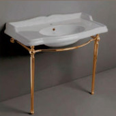 SIMAS Arcade Консоль 105х56см, c белой раковиной на 1 отв., напольная, цвет: консоли oro. AR874bi*1,  ARCG2oro