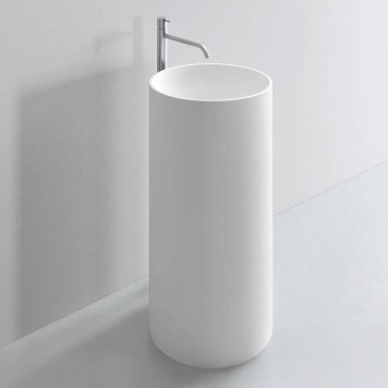 NOORTH milldue edition TUBE Раковина d44xh87 напольная из Ceramilux, слив в стену, без отв., без перелива, цвет: белый матовый. 2925.20*0 Bianco Opaco