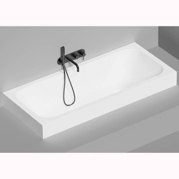 Salini Orlanda Axis Kit Встраиваемая ванна на ножках 170х75х60см., UpDown, сифон, интегрированный слив-перелив, материал: S-Stone, цвет: белый матовый. 103323M-5