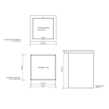 Decor Walther DW 113 Корзина для бумаги 20x20x30см, с крышкой, напольная, цвет: сталь полированная-1