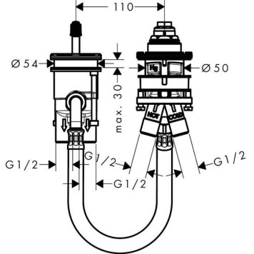 Hansgrohe Metropol Встраиваемая часть смесителя для ванны. 13159180-1