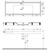 Kerasan Cento Раковина 140х45 см, 1 отв., цвет: белый