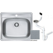 Alv 1103106 More 10 Мойка I, 1 чаша, 0,6 мм, LEI, 3½ 560х500х166 мм + сифон 1130550, шк 600 1103106