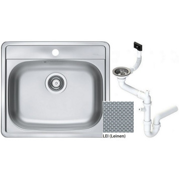 Alv 1103106 More 10 Мойка I, 1 чаша, 0,6 мм, LEI, 3½ 560х500х166 мм + сифон 1130550, шк 600 1103106