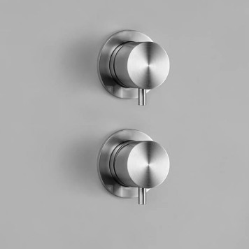 QuadroDesign Source Смеситель для душа, встраиваемый, с переключателем на 2 потребителя, цвет: brushed stainless steel-1