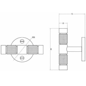 Bertocci Officina 01 Крючок, двойной, цвет: золото матовое. 127 7516 5050-1