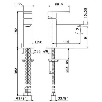 Kerama Marazzi Futura Cмеситель для раковины, на 1 отв., цвет: хром-1
