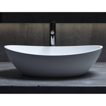 Salini NOEMI Раковина накладная 56х34х15cм, без отв., без перелива, S-Sense, цвет: белый глянцевый-1