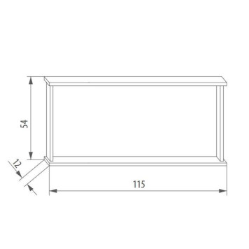 EBAN Mina Зеркало 115x12x54см, с полкой и LED-подсветкой, цвет: pergamon-1