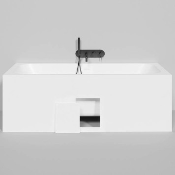 Salini Orlanda Axis Kit Встраиваемая ванна на ножках 170х75х60см., UpDown, сифон, интегрированный слив-перелив, материал: S-Stone, цвет: белый матовый. 103323M-4