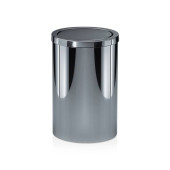 Decor Walther DW 124 Корзина для бумаги 20xh32см, с крышкой, напольная, цвет: сталь полированная. 0607970