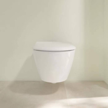 Villeroy amp;Boch Subway 2.0, Унитаз подвесной 370*560*365, безободковый, в комплекте сиденье SlimSeat, микролифт, цвет альпийский белый-5