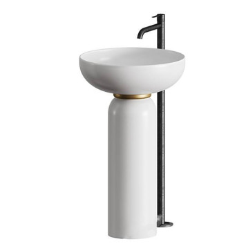 Artceram Jolie Раковина 50см., на пьедестале, пристенный монтаж, цвет: белый матовый/золото-1