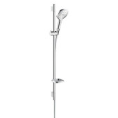 Hansgrohe Raindance Select E Душевой набор: штанга 90см., ручной душ 120, 3jet (Rain, RainAir, WhirlAir), мыльница, шланг, цвет: белый/хром. 26621400