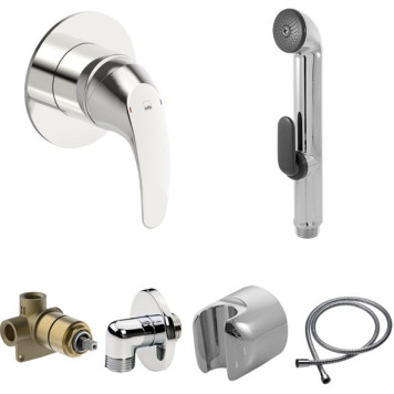 1488 Set Polara комплект ( см-ль д/душа (вн. и скр.части)+гиг.душ со шлангом и держателем+шланг. подсоединение) 1488