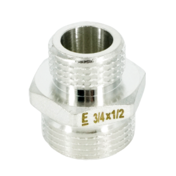 Ниппель, ELSEN, TIN латунь, НН, 1/2, 3/4, переходной, CN