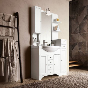 Eban Style Шкафчик подвесной 102х23х16см, с открытой полочкой, SX, цвет: белый-1